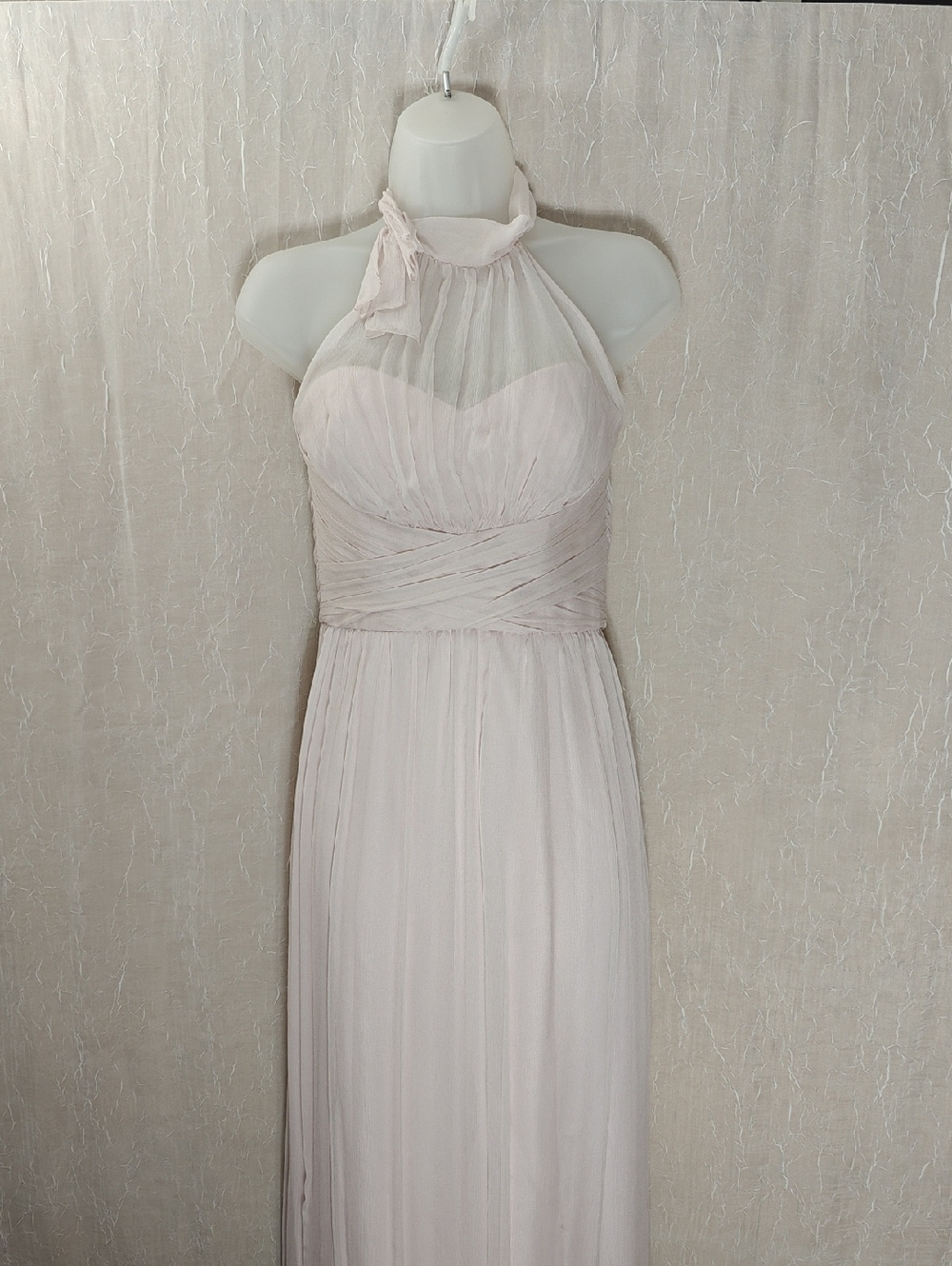 Amsale Maxi Silk Halter Neck Dress